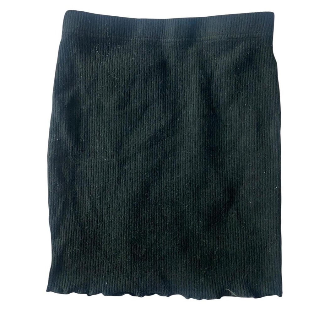 Mini Skirt Black Ribbed Corduroy SHEIN Y2K Grunge XS
